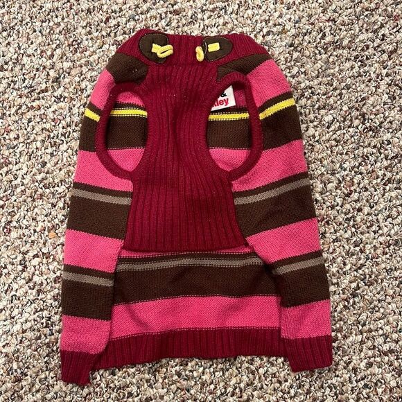 Maroon/Pink Striped Pet Sweater by Boots & Barkley - Picture 2 of 4
